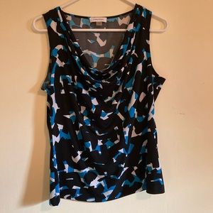 Calvin Klein Patterned Scoop-Neck Sleeveless Blouse